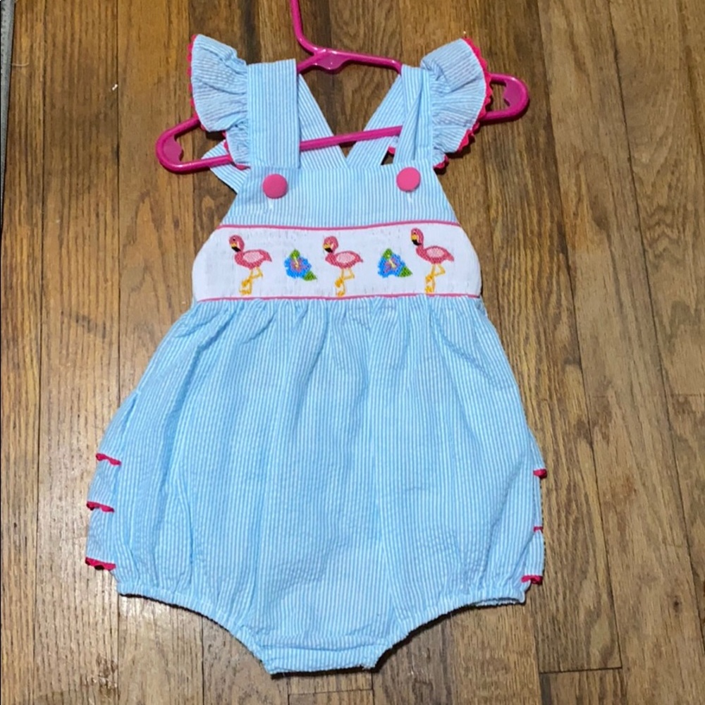 NWOT 24M/2T Smocked Flamingo Bubble